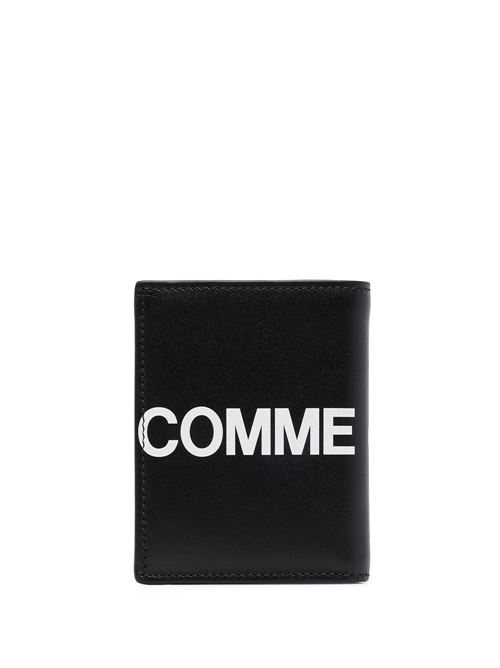 black leather bi-fold design logo print Comme des Garcons | SA0641HL1